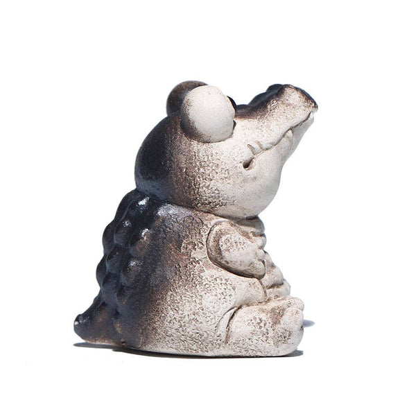 Gohobi Handmade Ceramic YiXing Clay Seating Crocodile Orname