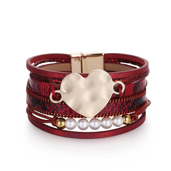 Heart Pearl Multilayer Magnetic Bracelets