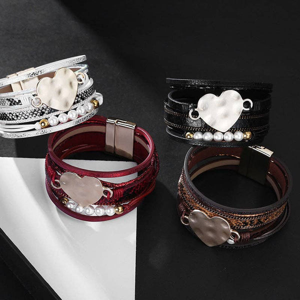Heart Pearl Multilayer Magnetic Bracelets