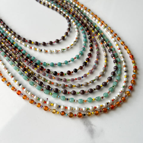 Glass Beaded Necklace, Handmade Necklace, Cute Jewelry