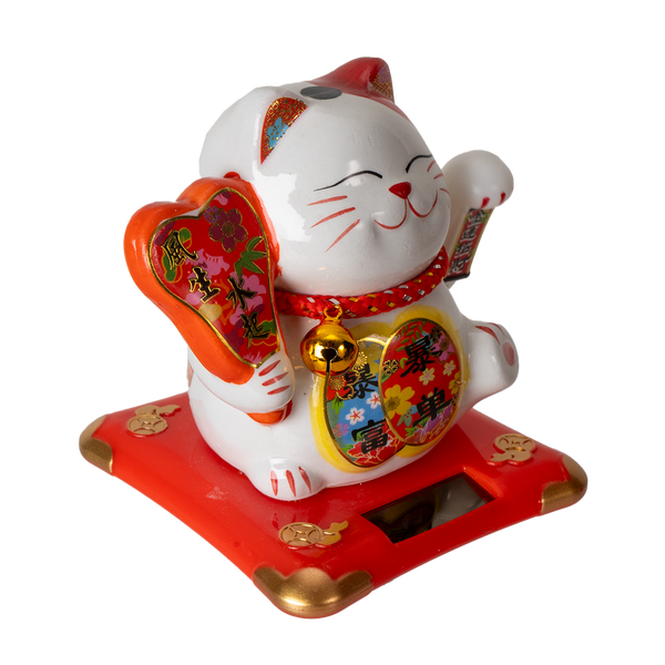 5 Inch Tall Solar Powered Lucky Cat With Movable Arm (1/60)