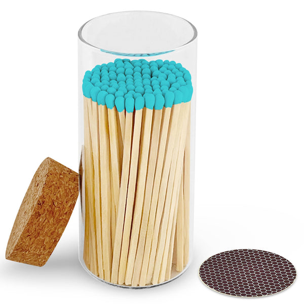 4" Matches in Large Chic Cork Top Jar - Color(s) of Choice