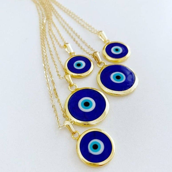 Blue Evil Eye Necklace, Blue Murano Evil Eye Bead, Turkish Evil Eye Necklace