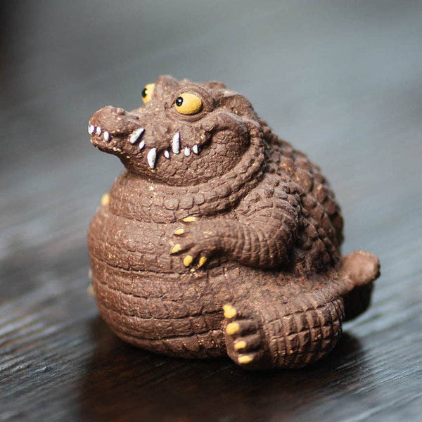 Gohobi Handmade Ceramic YiXing Clay Large Crocodile Ornament