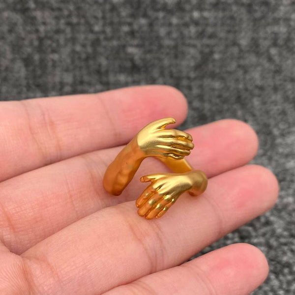 Embrace Love with Hands Adjustable Ring Valentine's Day Gift