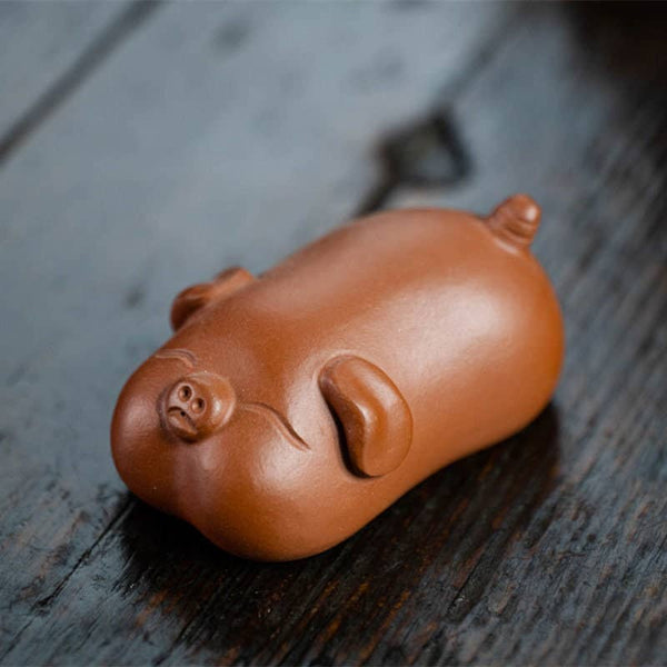 Gohobi Handmade pig ornaments Tea pets ceramic YiXing clay
