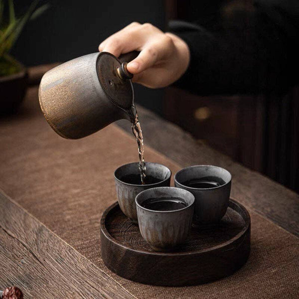 Gohobi Everyday Side handle Ceramic Metallic Glaze Teapot