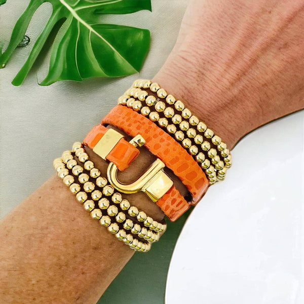 Horseshoe Spots Leather Bracelet Wrap - 5 color choices