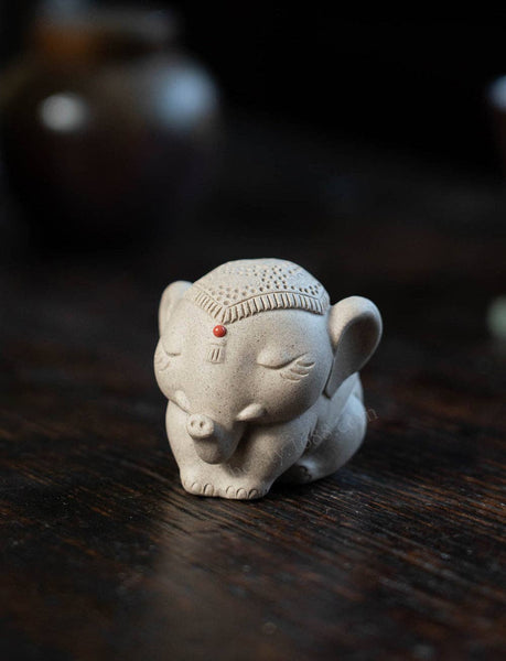 Gohobi Handmade Ceramic YiXing Clay Elephant Ornament Tea