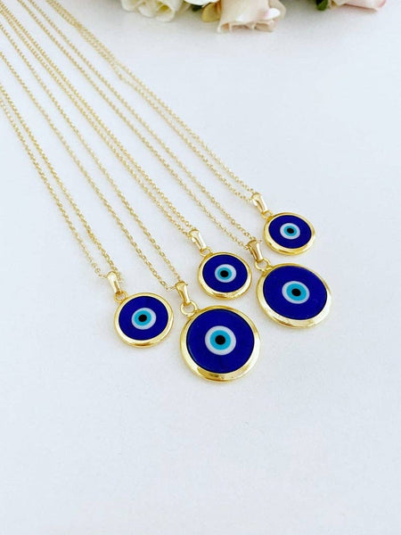 Blue Evil Eye Necklace, Blue Murano Evil Eye Bead, Turkish Evil Eye Necklace