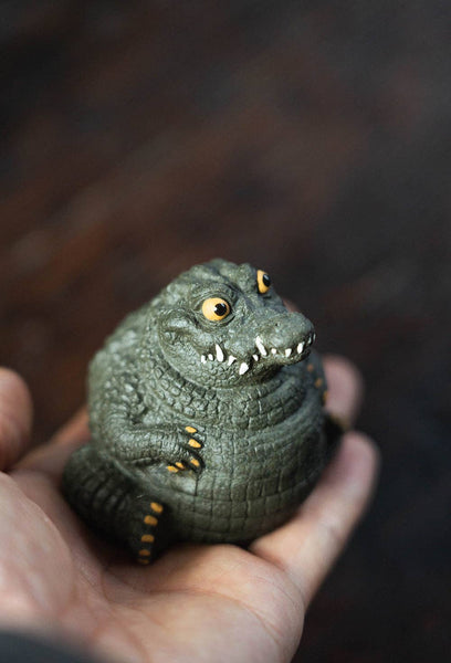Gohobi Handmade Ceramic YiXing Clay Large Crocodile Ornament