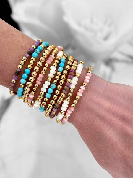 4mm Gold Filled Mother of Pearl Bracelet