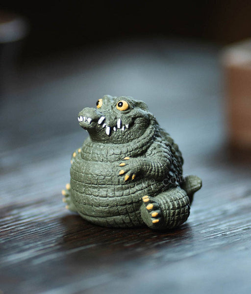 Gohobi Handmade Ceramic YiXing Clay Large Crocodile Ornament