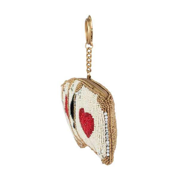 Let's Play Beaded Playing Cards Coin Purse/Key Fob