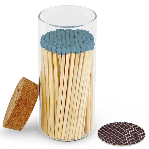 4" Matches in Large Chic Cork Top Jar - Color(s) of Choice