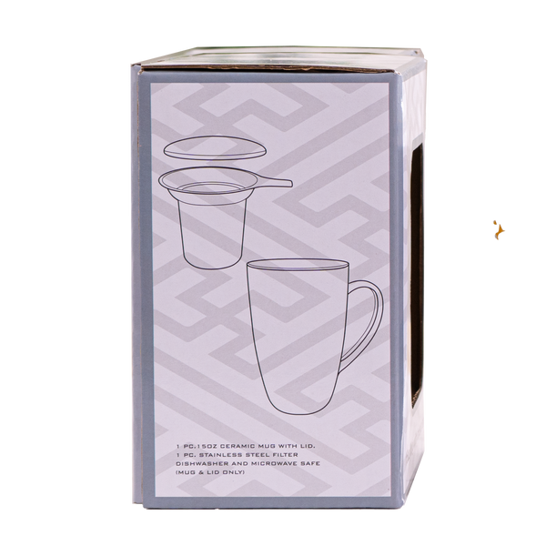 Bamboo Design 15oz Tea Mugs with Lid and Infuser