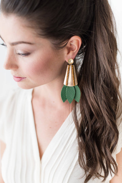Tinsley Leather Earrings Forrest