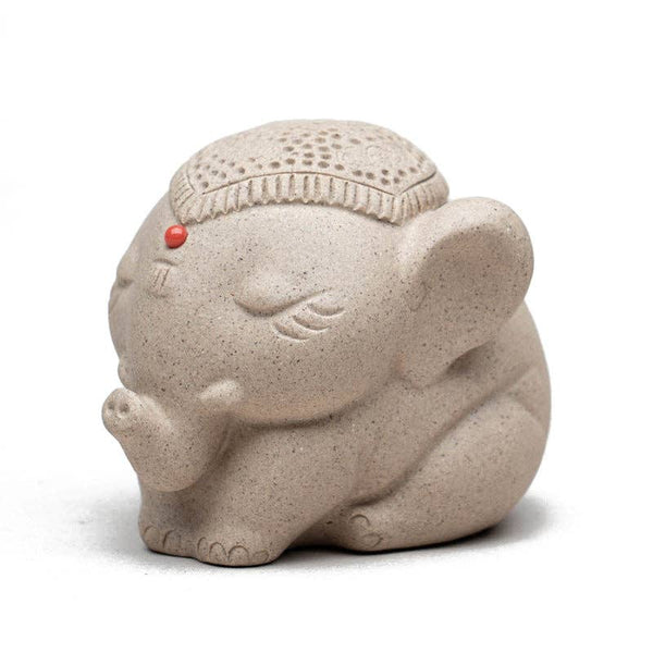 Gohobi Handmade Ceramic YiXing Clay Elephant Ornament Tea