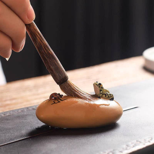 Gohobi Handmade Ceramic YiXing Clay Mango and Frog Ornament
