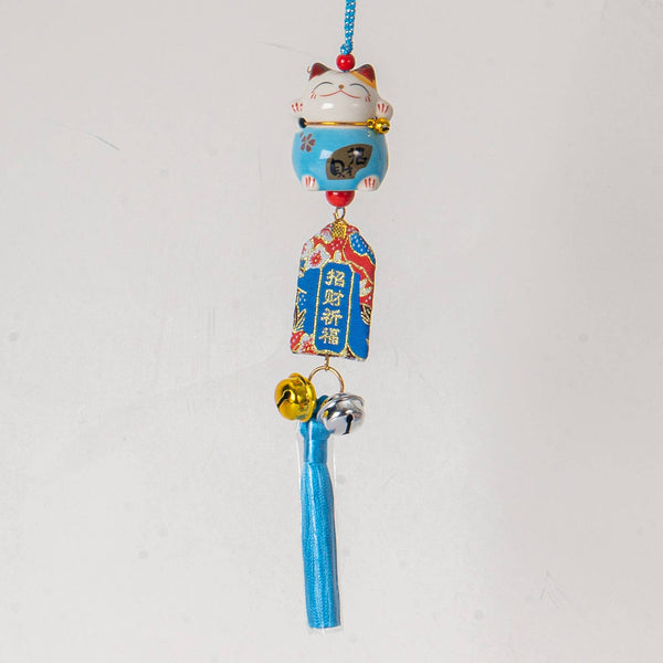 13 Inch Length Maneki Neo Lucky Cat Hanging Charm (12/120)