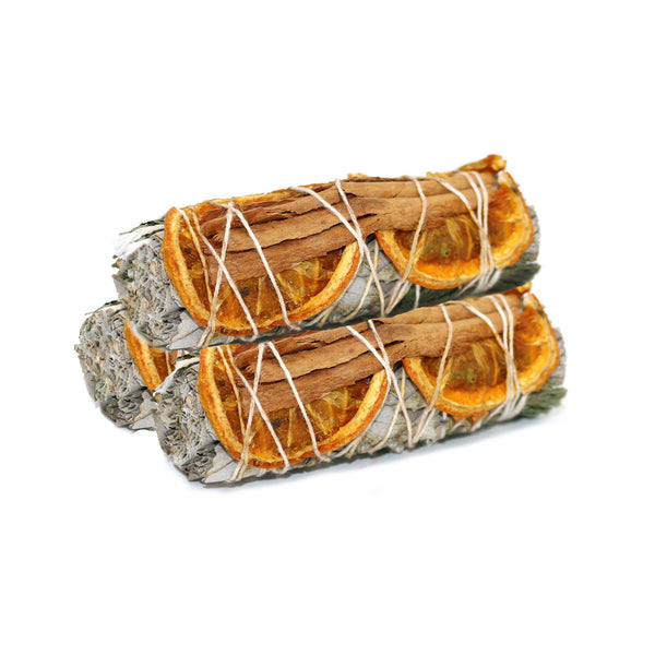 Smudge Stick Bundles - White Sage, Cinnamon & Orange