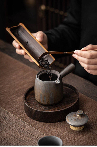 Gohobi Everyday Side handle Ceramic Metallic Glaze Teapot