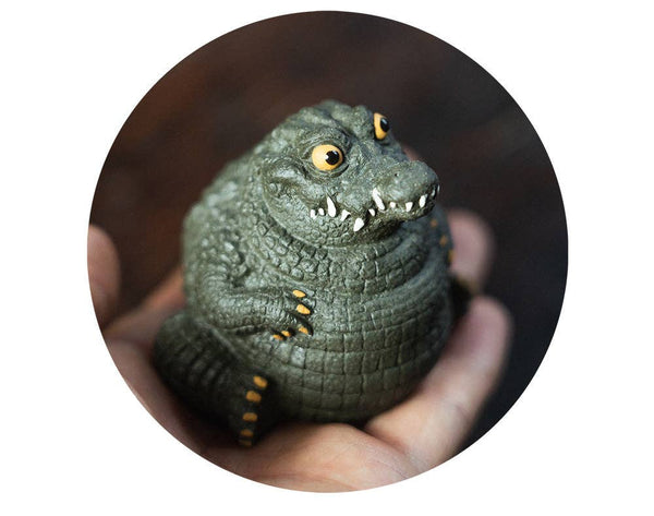 Gohobi Handmade Ceramic YiXing Clay Large Crocodile Ornament