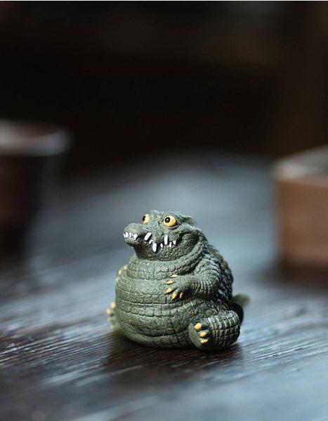 Gohobi Handmade Ceramic YiXing Clay Large Crocodile Ornament