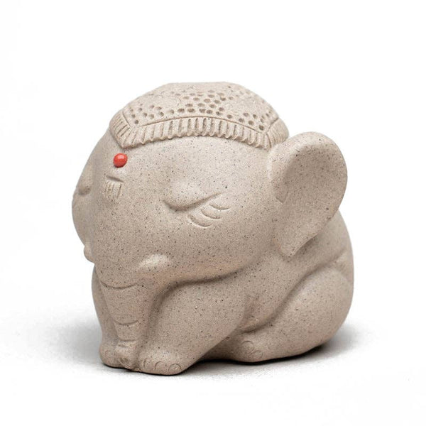 Gohobi Handmade Ceramic YiXing Clay Elephant Ornament Tea