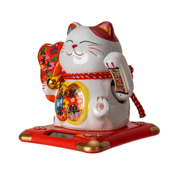 5 Inch Tall Solar Powered Lucky Cat With Movable Arm (1/60)