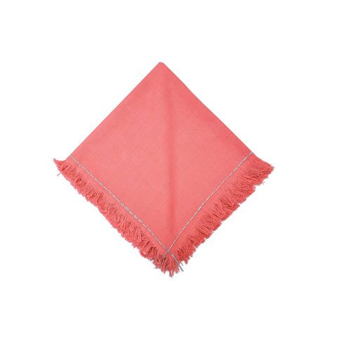 Cheryl Solid Fringe Napkin Set 4