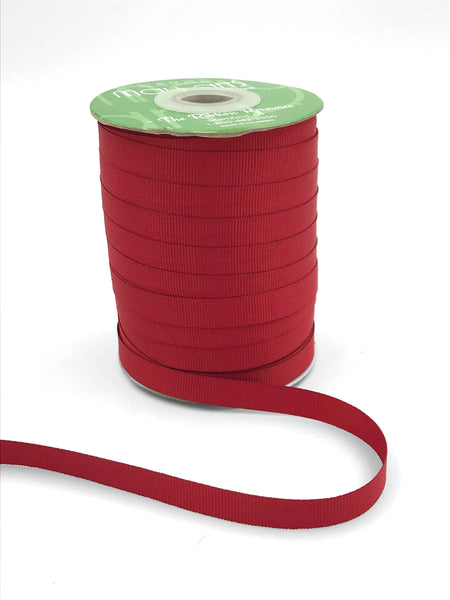 3/8" Red Woven Grosgrain Ribbon