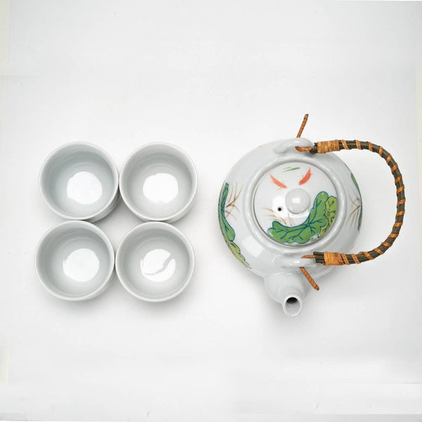 Koi Lotus Tea Set 22oz Tea Pot with 4 Cups (1/12)