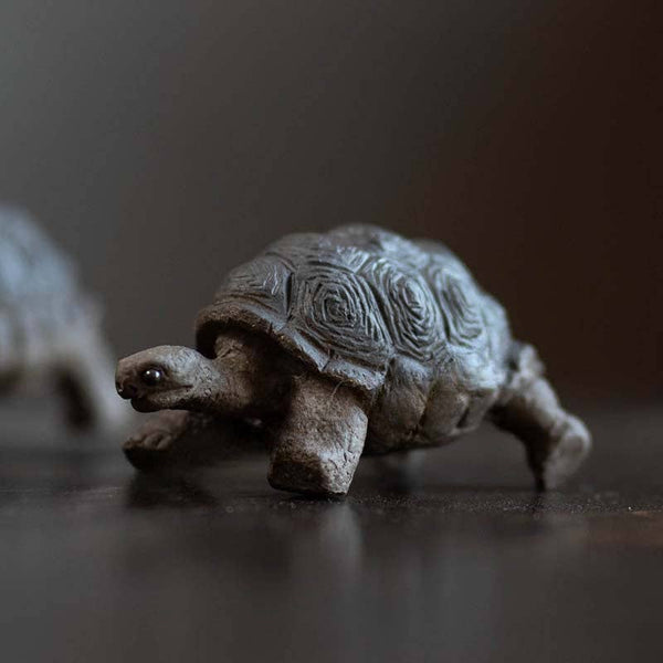 Gohobi Handmade Ceramic YiXing Clay Land Turtle Ornament Tea