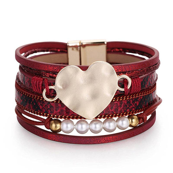 Heart Pearl Multilayer Magnetic Bracelets