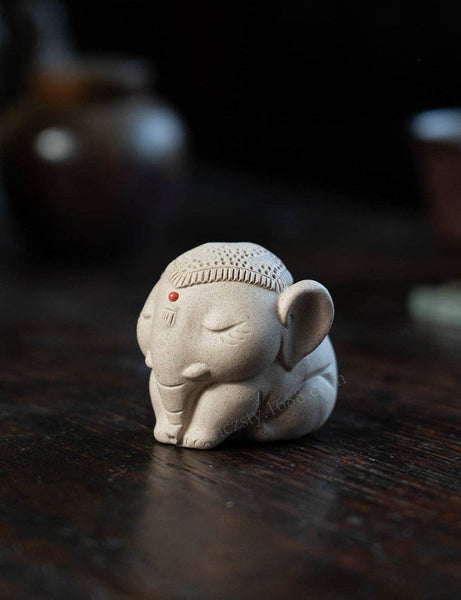 Gohobi Handmade Ceramic YiXing Clay Elephant Ornament Tea