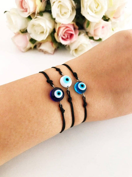 Murano Glass Evil Eye Bracelet,Blue Evil Eye Thread Bracelet