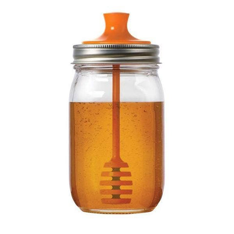 Jarware Honey Dipper Lid for Regular Mouth Mason Jar