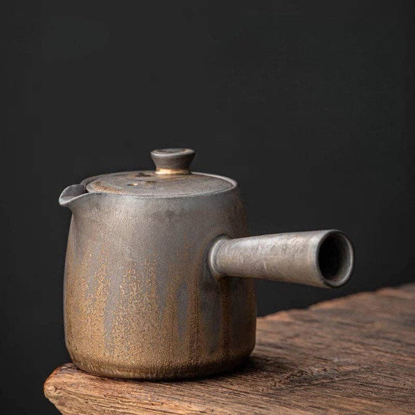 Gohobi Everyday Side handle Ceramic Metallic Glaze Teapot