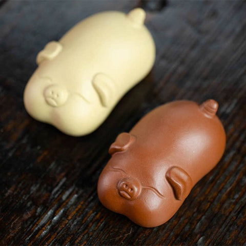 Gohobi Handmade pig ornaments Tea pets ceramic YiXing clay