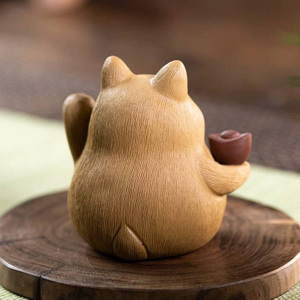 Gohobi Handmade cat ornaments Tea pets ceramic YiXing clay