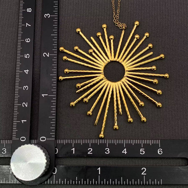 Sun Rays Charm 18K Gold Plated S.Steel Necklace - FGS/MS