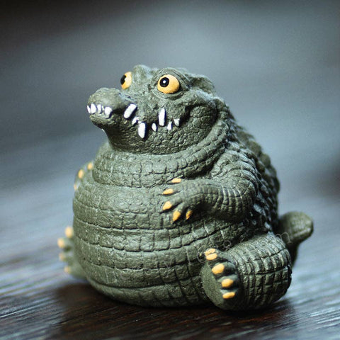 Gohobi Handmade Ceramic YiXing Clay Large Crocodile Ornament