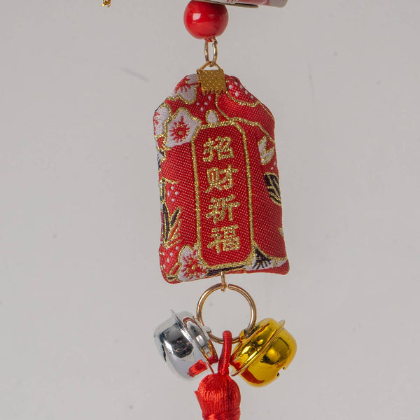 13 Inch Length Maneki Neo Lucky Cat Hanging Charm (12/120)