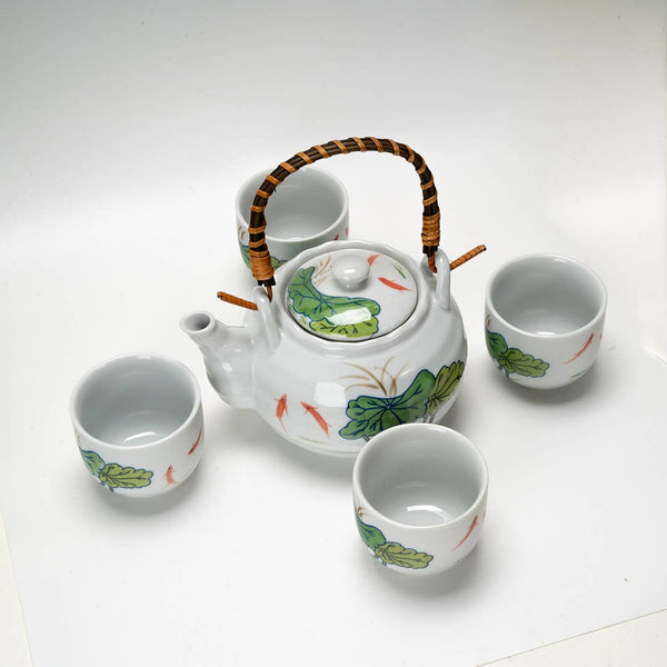Koi Lotus Tea Set 22oz Tea Pot with 4 Cups (1/12)