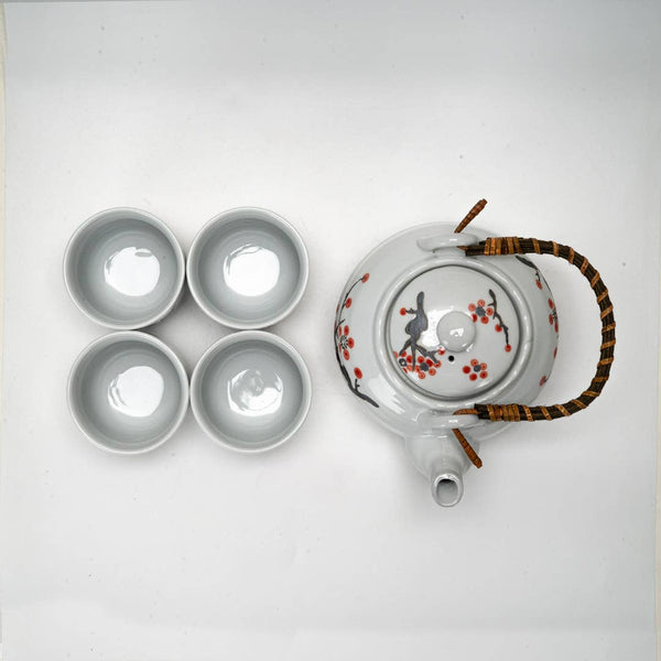 Sakura with Torii Tea Set 22oz Tea Pot with 4 Cups (1/12)