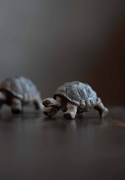 Gohobi Handmade Ceramic YiXing Clay Land Turtle Ornament Tea