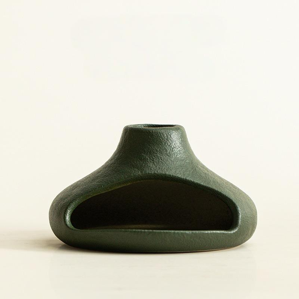 Dark Green Decorative Mushroom Ceramic House & Short Chimney