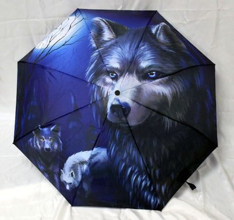 Umbrella - Wolf, 10" L closed, opens to 21" L x 36" W