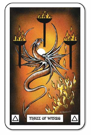 Dragon Tarot -Three of Wands